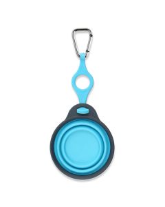 Faltnapf blau mit Flaschenhalter        und Karabiner                                                                   